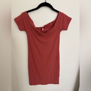 Old Navy Women's Off-Shoulder Ribbed Dress - Rust